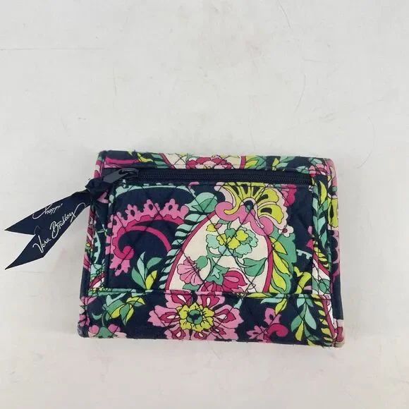 Vera Bradley Floral Zip Card Case Wallet Coin Purse Multicolor 5.5” - Picture 4 of 9